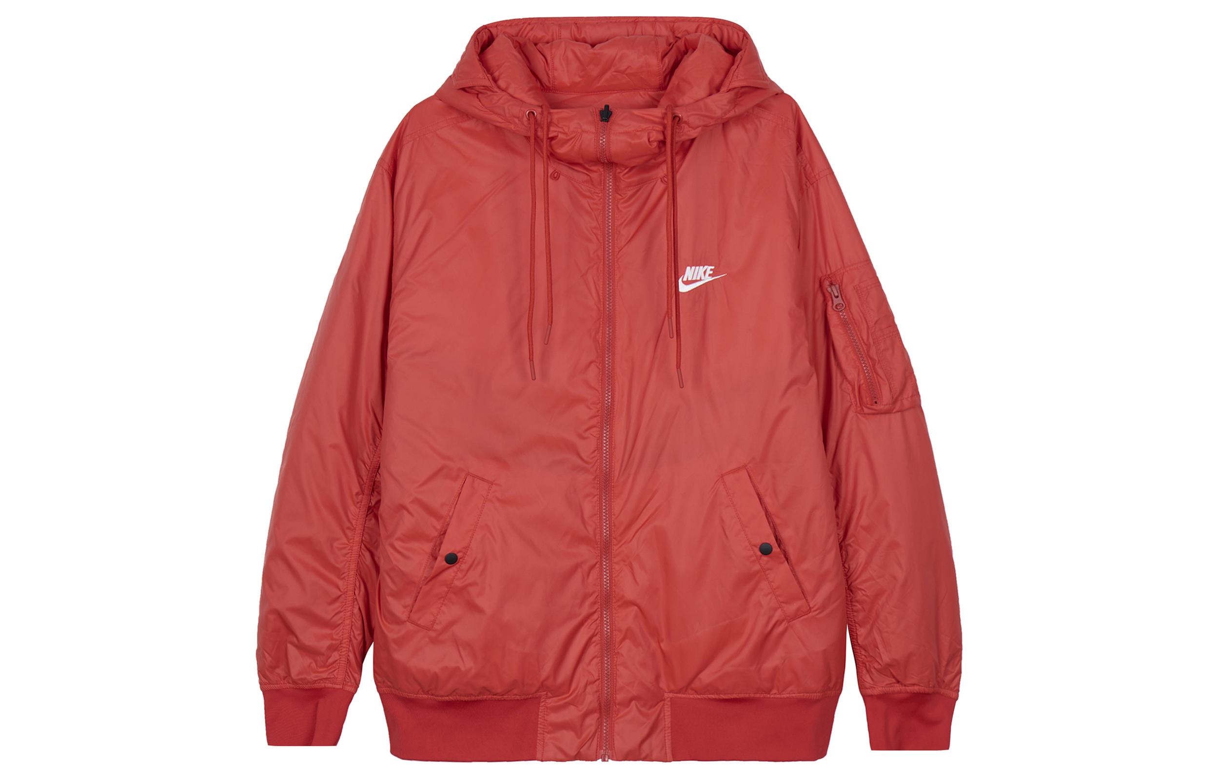 Nike Puffer Jackets Men s Red Hooded Moderate Reversible CJ4378-657 M