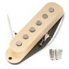 Artec Vintage Staggered Alnico 5 Single Coil Neck for Strat ST Electric Cream SSA-12 Pickup, 6.3K Gold, & Guitars,