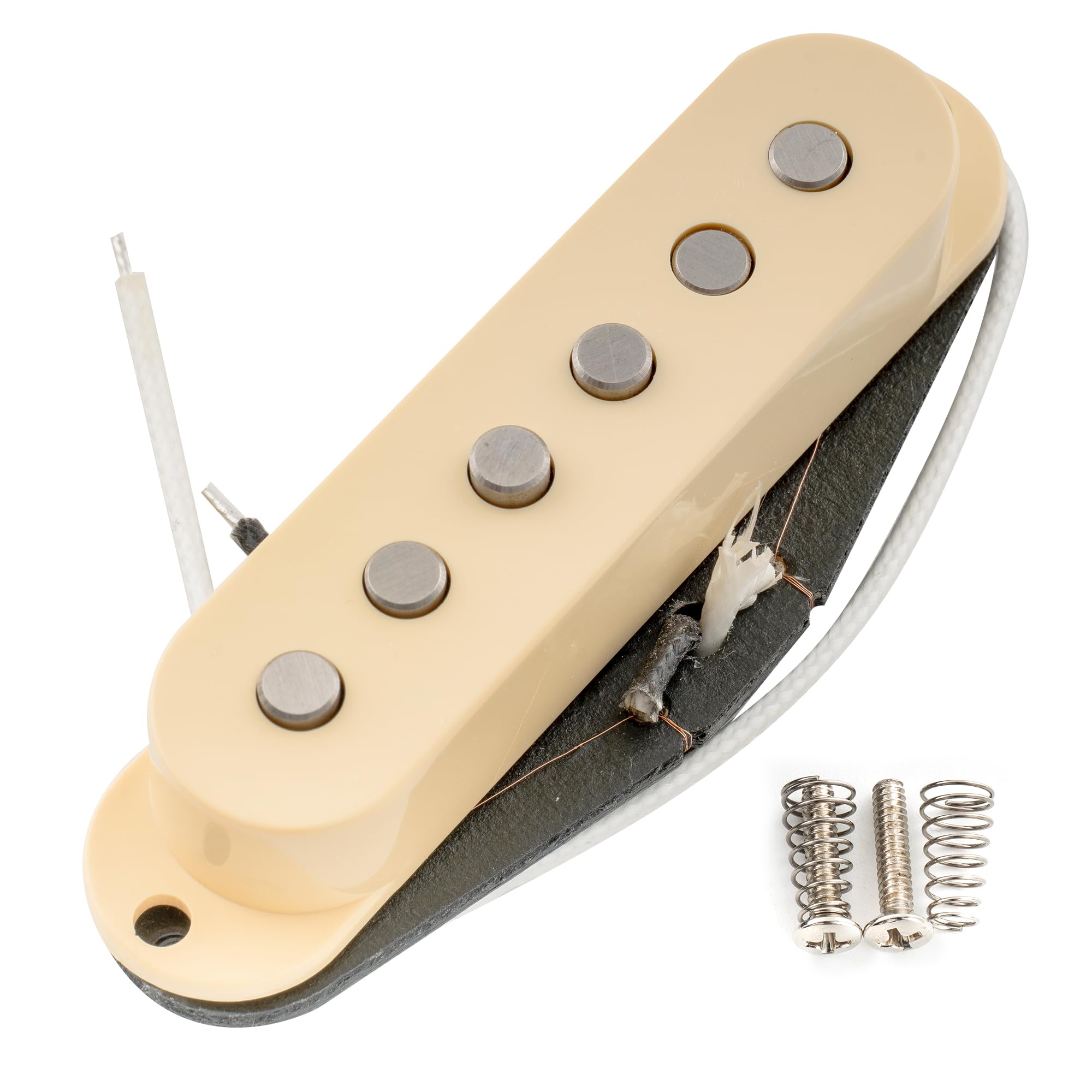 

Artec SSA-12 Vintage Staggered Alnico 5 Single Coil Neck Pickup, 6.3K Gold, for Strat & ST Electric Guitars, Cream
