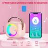 Karaoke Machine For Kids Mini Bluetooth-compatible Speaker with 2 Wireless Microphones Karaoke Kit With LED Light