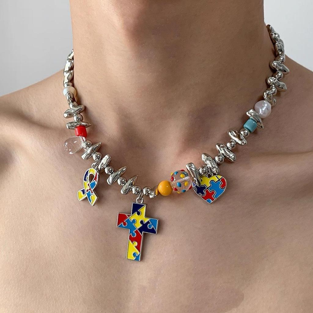 Starburst Double Layer Men's Necklace: Trendy, Light Luxury Hip Hop Style, Unisex Clavicle Chain