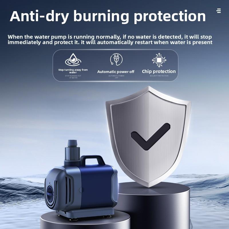 Inverter Submersible Fish Tank Filter Pump, Adjustable Flow, High-Density Ceramic Shaft, Shockproof Silent, for Home Use