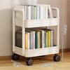 For 2 Layers Trolley Bookshelf Kitchen Storage Rack Kitchen Corner Narrow Slit Storage Cabinet Bathroom Living Room Home Organiz