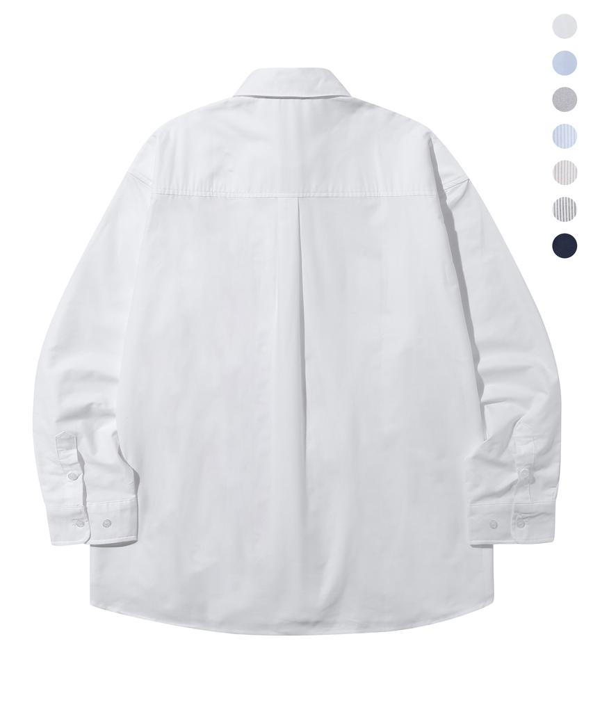 TRILLION City Boy Boat Embroidery Oxford Oversized Shirt_7 Colors (Type A)