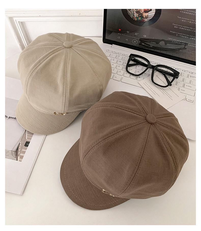 Women's Japanese Retro Octagonal Beret: Versatile, Large-Circumference Hat for a Smaller Face Look