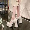 American High Heels New Design Sense Niche French Small Hate Sky High Mary Jane Shoes Women's Black Jk Shoes
