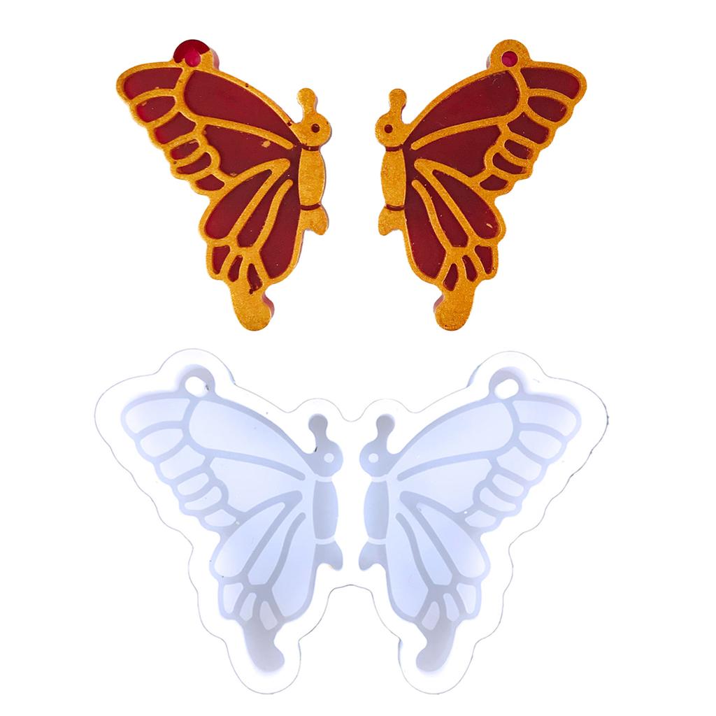 Keychain Silicone Mold Butterfly-Silicone Mold for Car Pendant Home Decors Crystal Epoxy Resin Mold Jewelry Making Mold