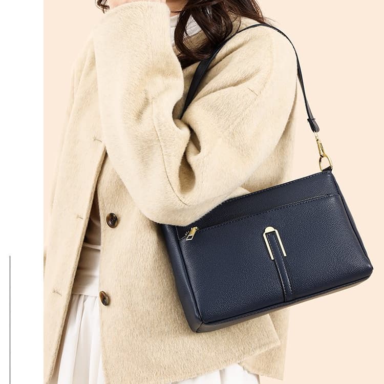 Lychee pattern leather commuter shoulder bag women's messenger bag