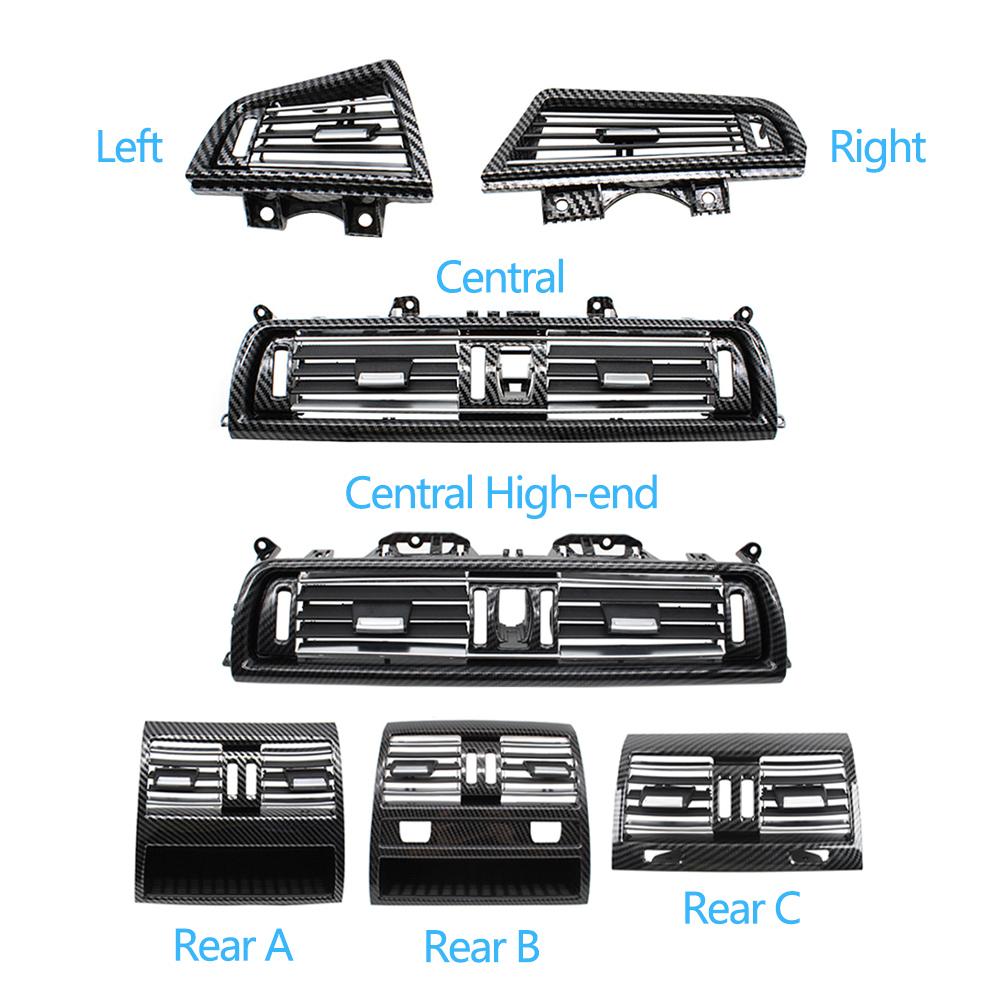 LHD RHD Carbon Fiber Chrome Front Rear Air Conditioning AC Vent Grille Outlet Cover For BMW 5 Series F10 520 521 523 525 528
