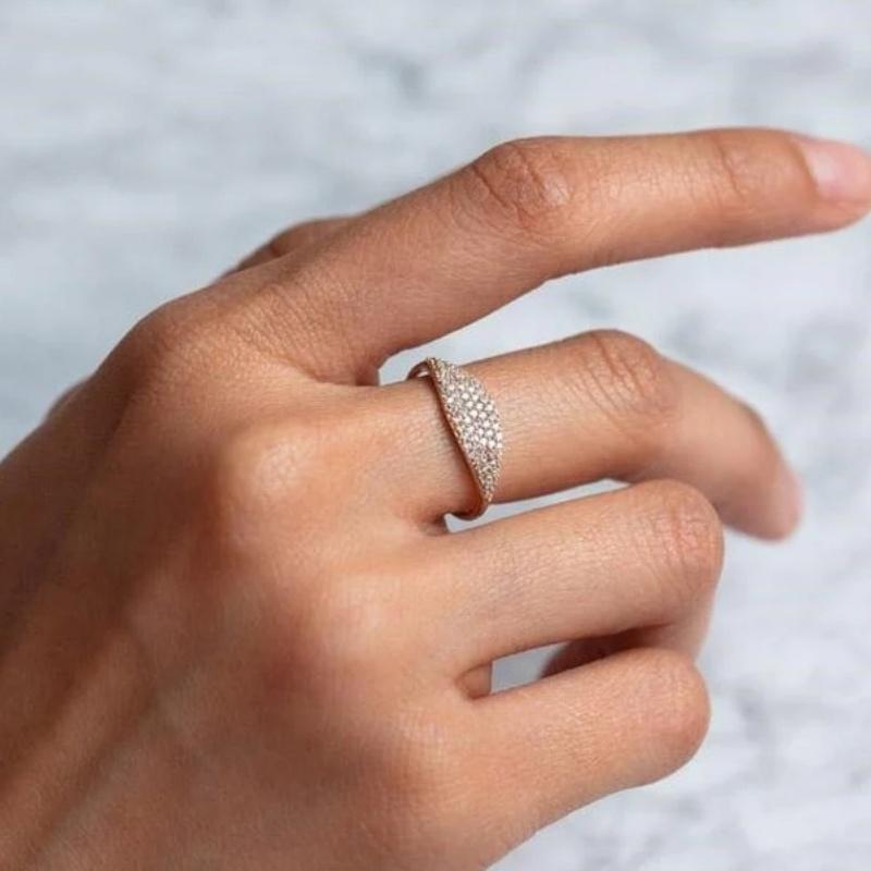 

CAOSHI Elegant Cubic Zirconia Gold Color Rings for Women Simple Elegant Engagement Wedding Accessories Minimalist Zircon Gifts 6