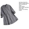 Plus Size Women Casual Loose Swing Blouse Plaid Tunic Tops Long Sleeve Button Up Lapel Pleated Flowy T Shirts