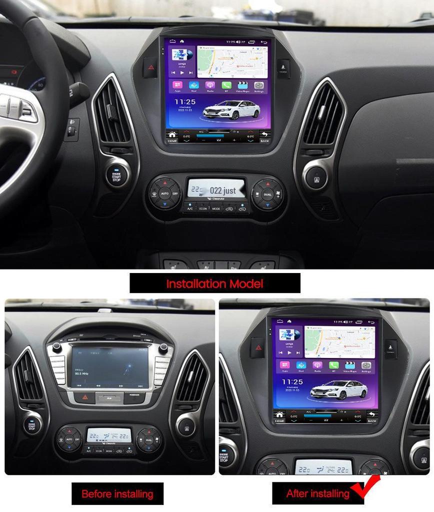 Compatible with 2010-2015 Hyundai IX35 Vertical Screen Android Navigation System for Reverse Imaging.