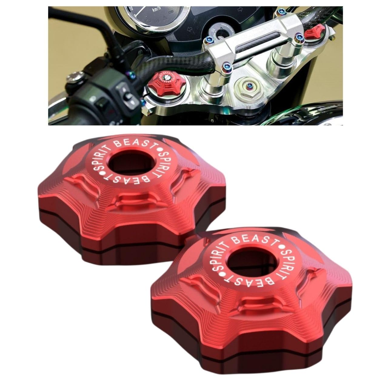 

СЕМЬ EBISU Z900RS Кастомные верхние части передней вилки и правые крышки/накладки мотоциклетных аксессуаров (Левый набор) (красный)