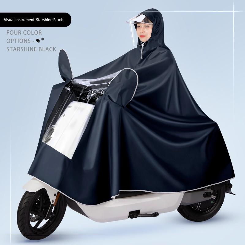 Electric Battery Motorcycle New Fashion Raincoat for Women, Single-Person Long Full-Body Rainproof Adult Riding Poncho