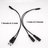 8pcs 2 Way 1 DC Male Female To 2 Male Female Splitter Power Connector Adapter Cable 5.5x2.1 Plug Extend Strip Cord Wholesale