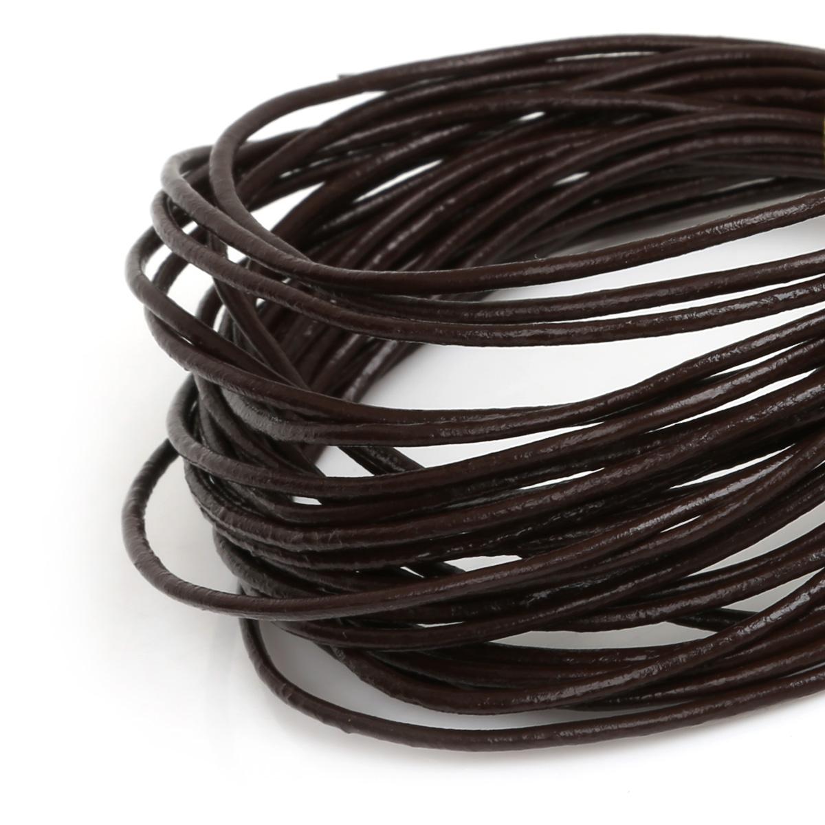 

Натуральная круглая кожаная нить для изготовления браслетов, ювелирных изделий, DIY, шнур, шнур 1.5mm 5M глубокий/коричневый