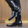 Vintage Cowboy Boots Luxury Men Chelsea Boots Leather High Top Punk Boots Outdoor Man Western Boots Pointed-Toe Biker Boots Men