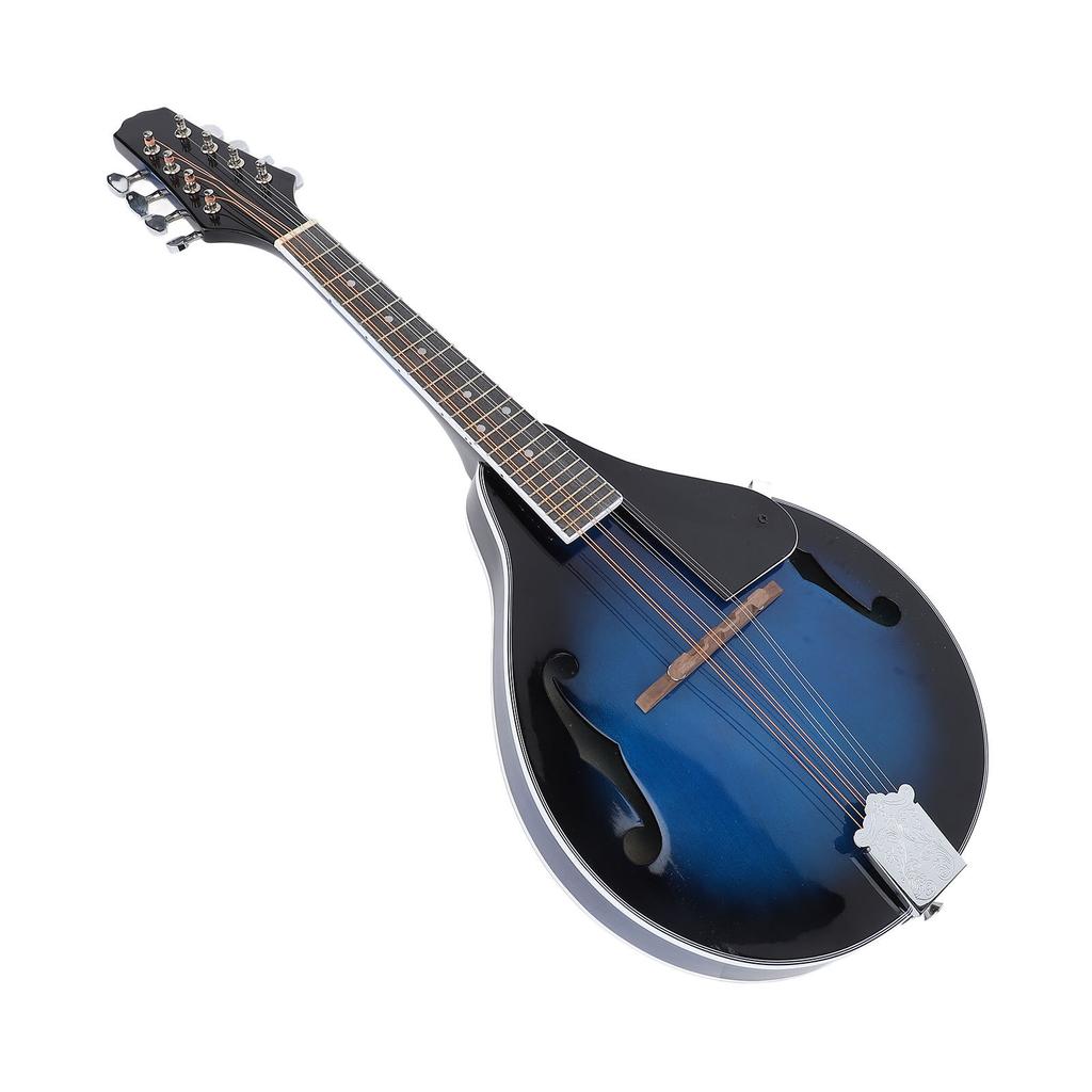 A Style Mandolin Wooden 8 String Mandolin with Chrome Open Gear Tuners for Band Individual Performan