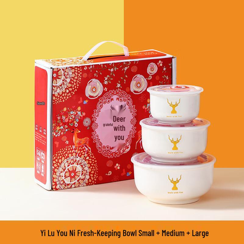 Hapoy Ceramic Fresh-keeping Bowl Set (3-piece)
