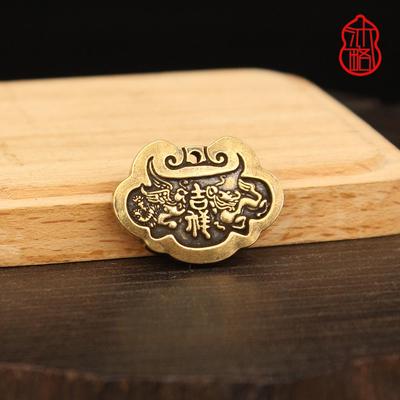 Collana Pendente Longevità Drago e Fenice in Ottone Fatto a Mano Portachiavi