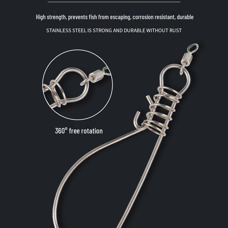 Stainless Steel Big Fish Hook & Lock - Large Portable Fishing Tool for Live Fish and Giant Carp.