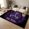 Skull Gothic Theme Soft Crystal Velvet Rug Custom Name & Text Print Non Slip Floor Rug for Bedroom Living Room