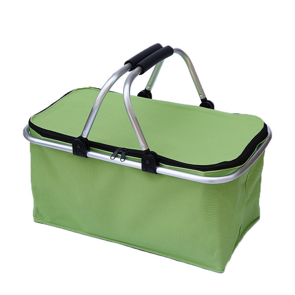 Cestino pieghevole per picnic, campeggio, shopping, isolato, borsa frigo, borsa a mano con cerniera, borse impermeabili