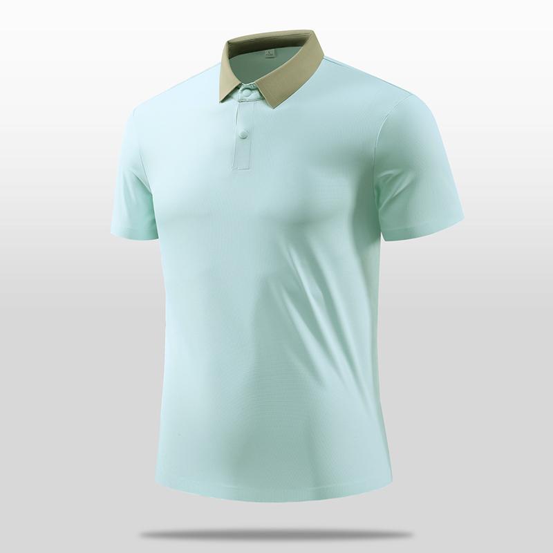 Solid Color Short Sleeved Polo Shirt Short Sleeved T-shirt for Men, Simple Business Casual Men, Lapel T-shirt