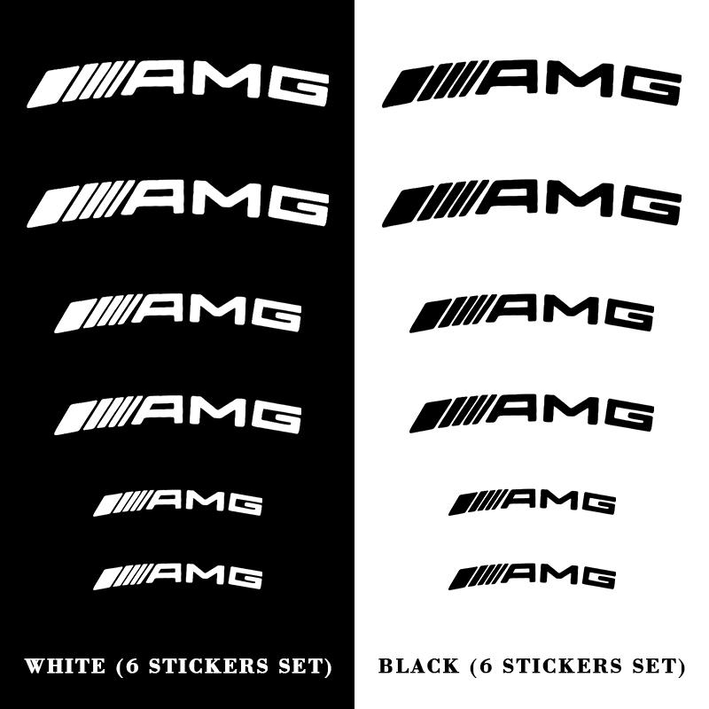 AAVN1 Car Brake Caliper Sticker Car Accessories Waterproof and Reflective Laser Letters Decoration Decals For Mercedes Benz AMG
