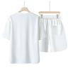 High-End Summer Youth Casual Two-Piece: Arc Hem Shorts & Short Sleeve T-Shirt Set