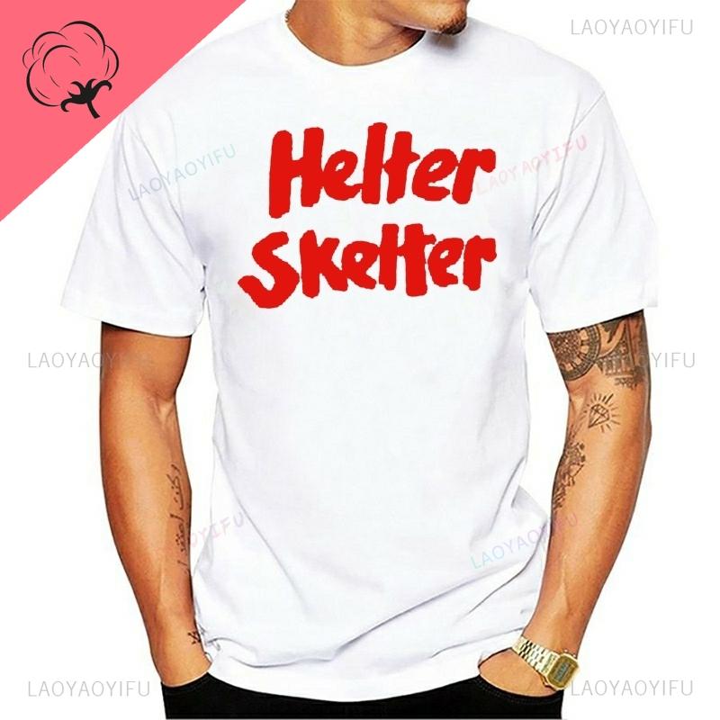 Helter Skelter Charles Manson Bianco Nero Unisex Manica Corta Streetwear Unico Casual Traspirante Harajuku Maglietta in Cotone