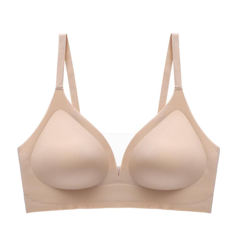 Women's Seamless Wire-Free V-Neck Mesh Bra - Comfortable and Soft Support Underwear