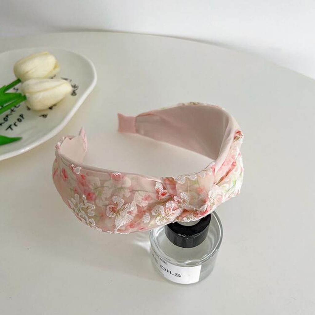 PROLY New Fashion Headband For Women Wide Side Flower Hairband Fresh Light Color Turban Girls Hair Accessories