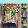 Comfortable Womens V Neck Short Sleeve Blouse Casual Floral Print T-shirt Tunic Tops