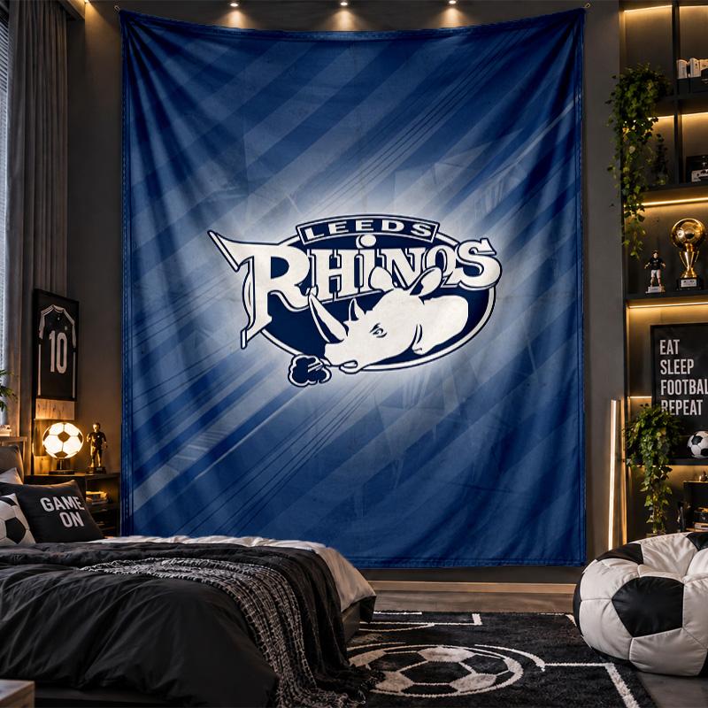Arazzo da Appendere a Parete Stampa Leeds Rhinos Tessuto per Soggiorno Camera da Letto Decorazione Casa