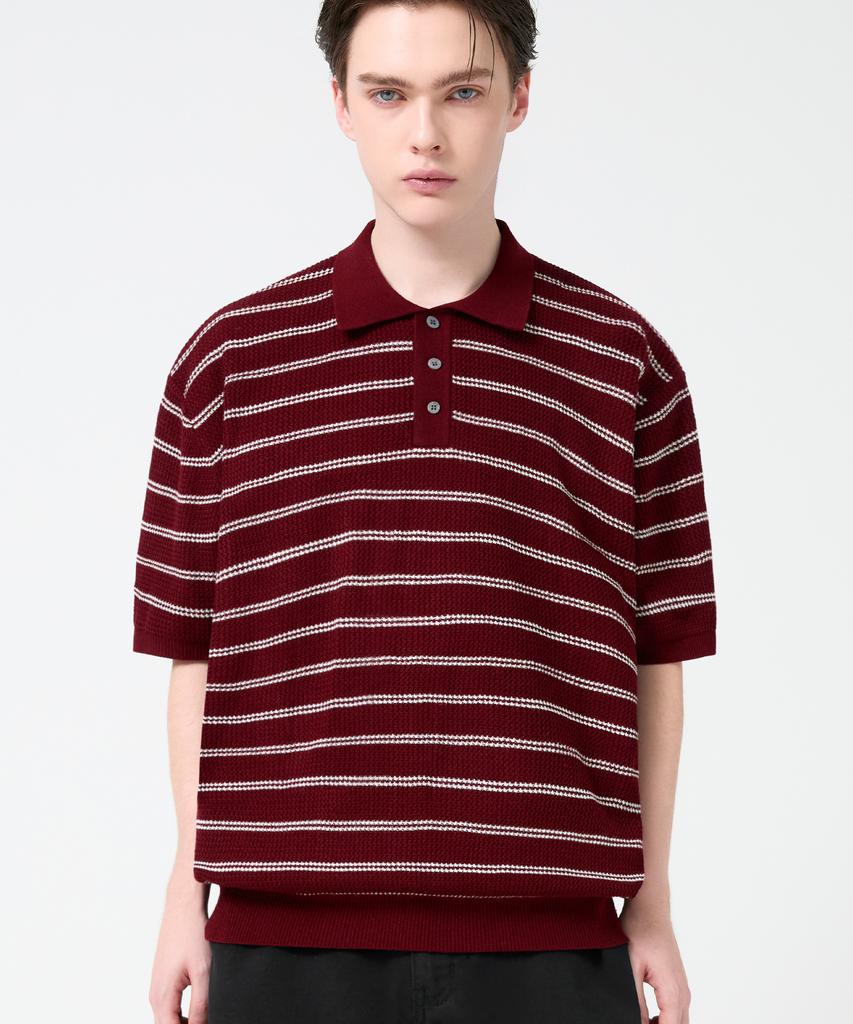 TRILLION (Collar/Henry Neck) Washable Daily Short Sleeve Knit_8 Colors (Type I)