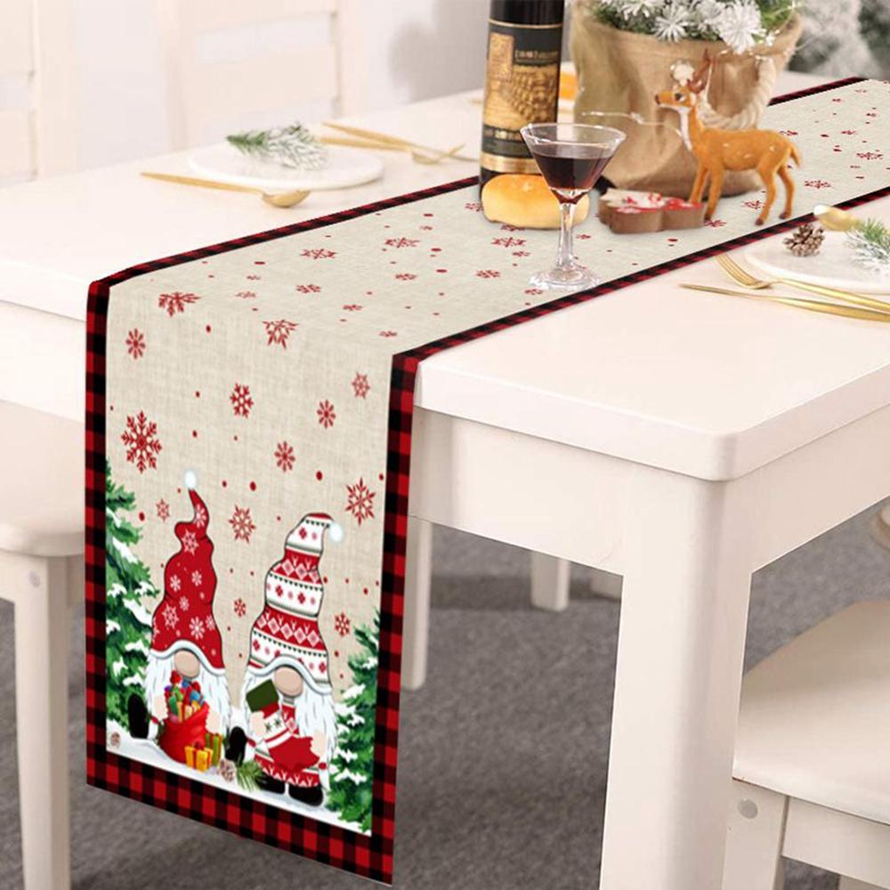 Christmas Table Runner Kitchen Dining Decoration Merry Christmas Decorations for Dining Room Cottagecore New Year Tablecloth