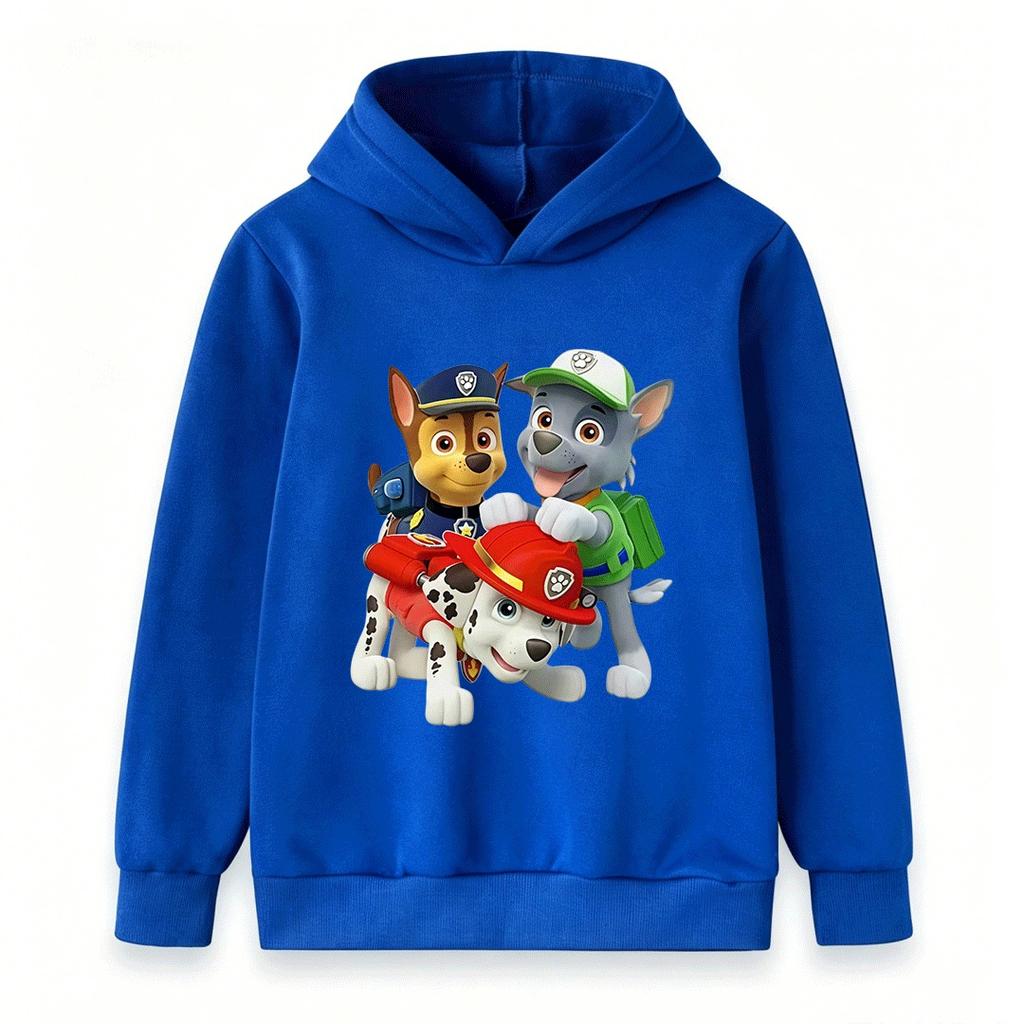 Kids Boys Girls Cartoon Dog Printed Hoodies Casual Long Sleeve Pullover Sweatshirt For Children Cute Comfortable Tops For Daily Wear