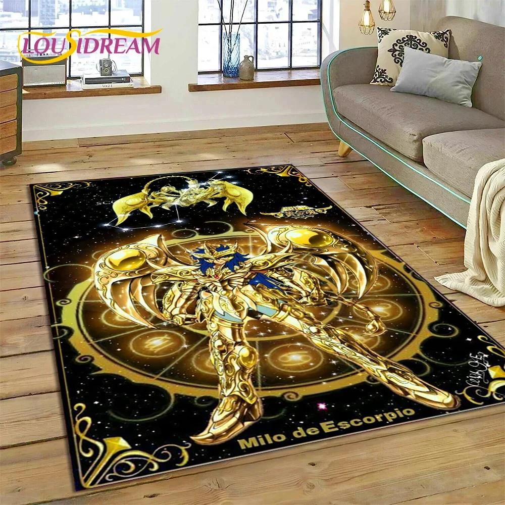 Cartoon Saint Seiya 3D Retro Anime Carpet Rug for Bedroom Living Room Home Sofa Decoration,Children Game Large Decor Floor Mat