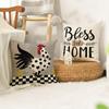 AVOIN colorlife Farmhouse Chicken Home Sweet Home Throw Pillow Covers, 18 x 18 Inch Bless Our Home Seasonal Cushion Case Decoration for Sofa Couch