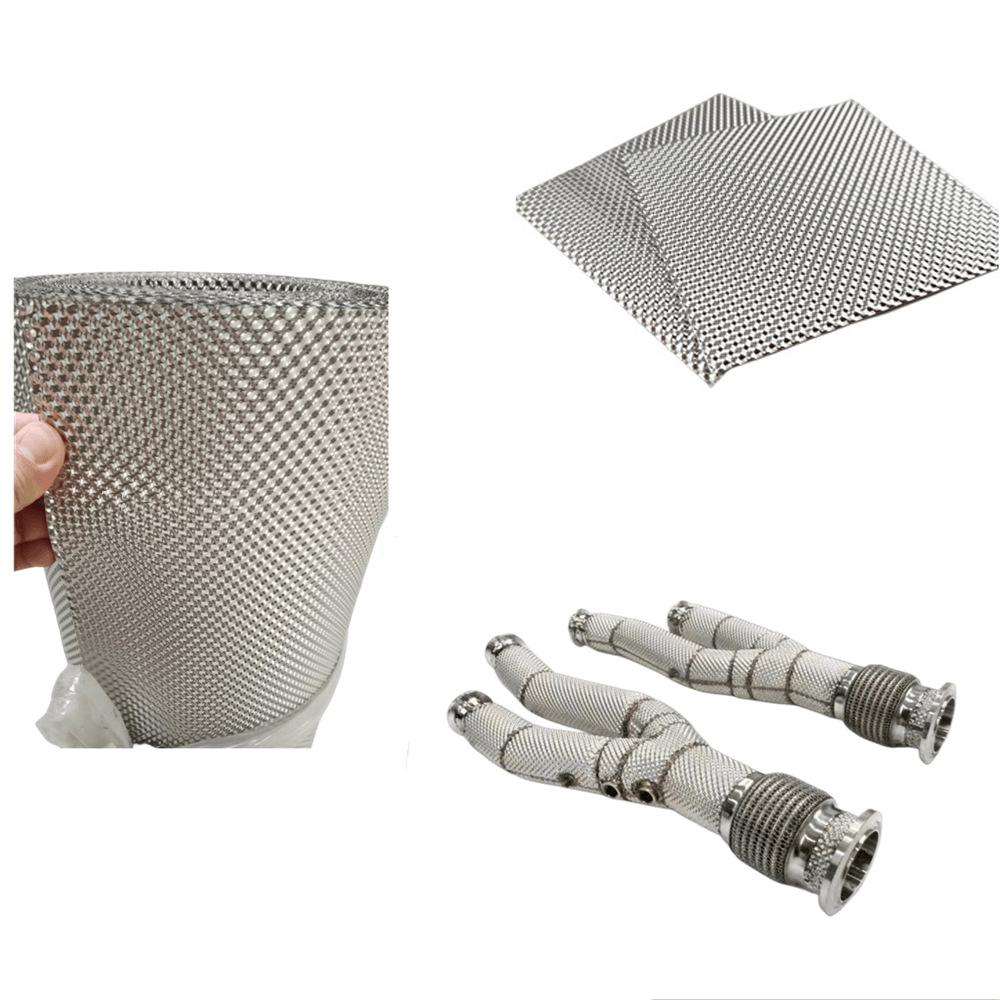 Escudo térmico de aluminio repujado para coche, turbo de motor, bajante, colector, escudo térmico de escape para motocicleta, acero inoxidable 30x60cmBuen producto