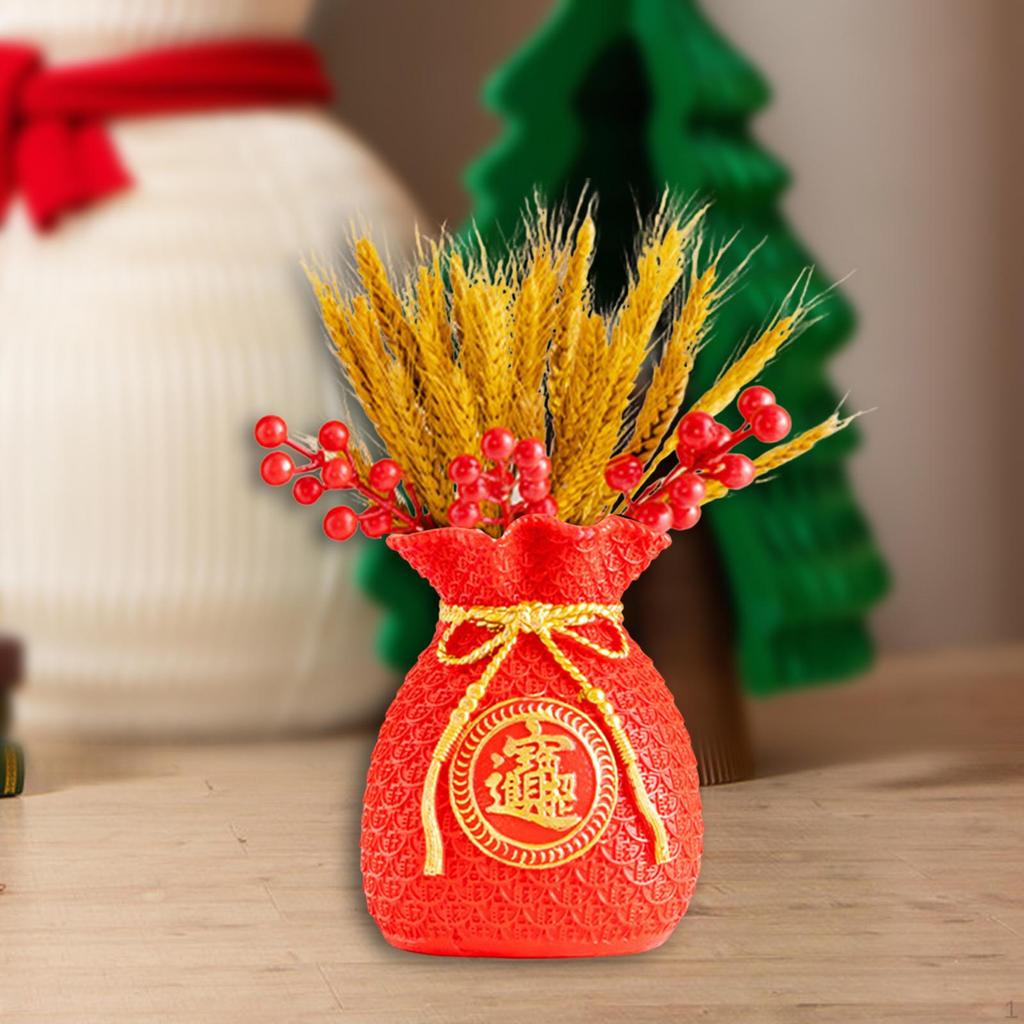 , Symbol of Prosperity, Flower Container, Decorative Object, Wealth Figurine for Celebration