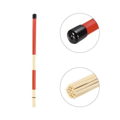uxcell Bamboo Drumstick Brushes, for Jazz, Acoustic, Rock, and Music Enthusiast Percussion, Red, 1 Pair