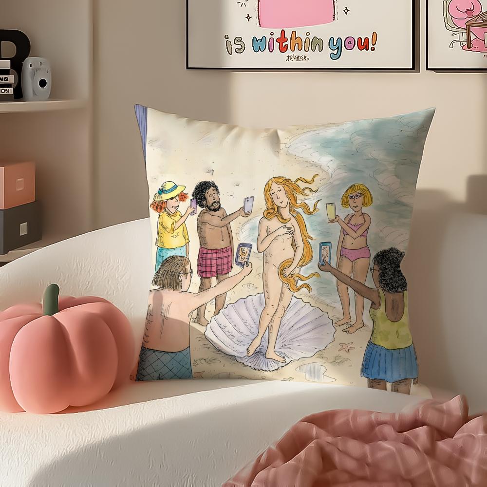 Art Magazine TThe NNew Yorker Cushion Cover Pillowcase Short Plush Invisible Zipper Room Sofa Cushion Cover