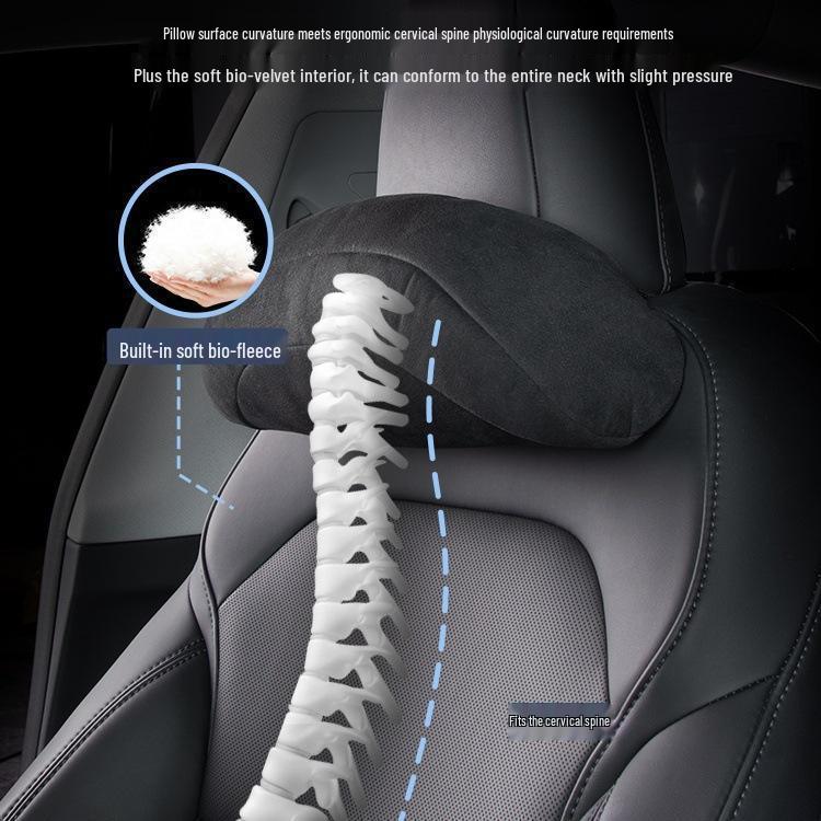 Comfy Backrest & Neck Pillow for Tesla Model Y/3, Compatible with Headrest & Car Seat