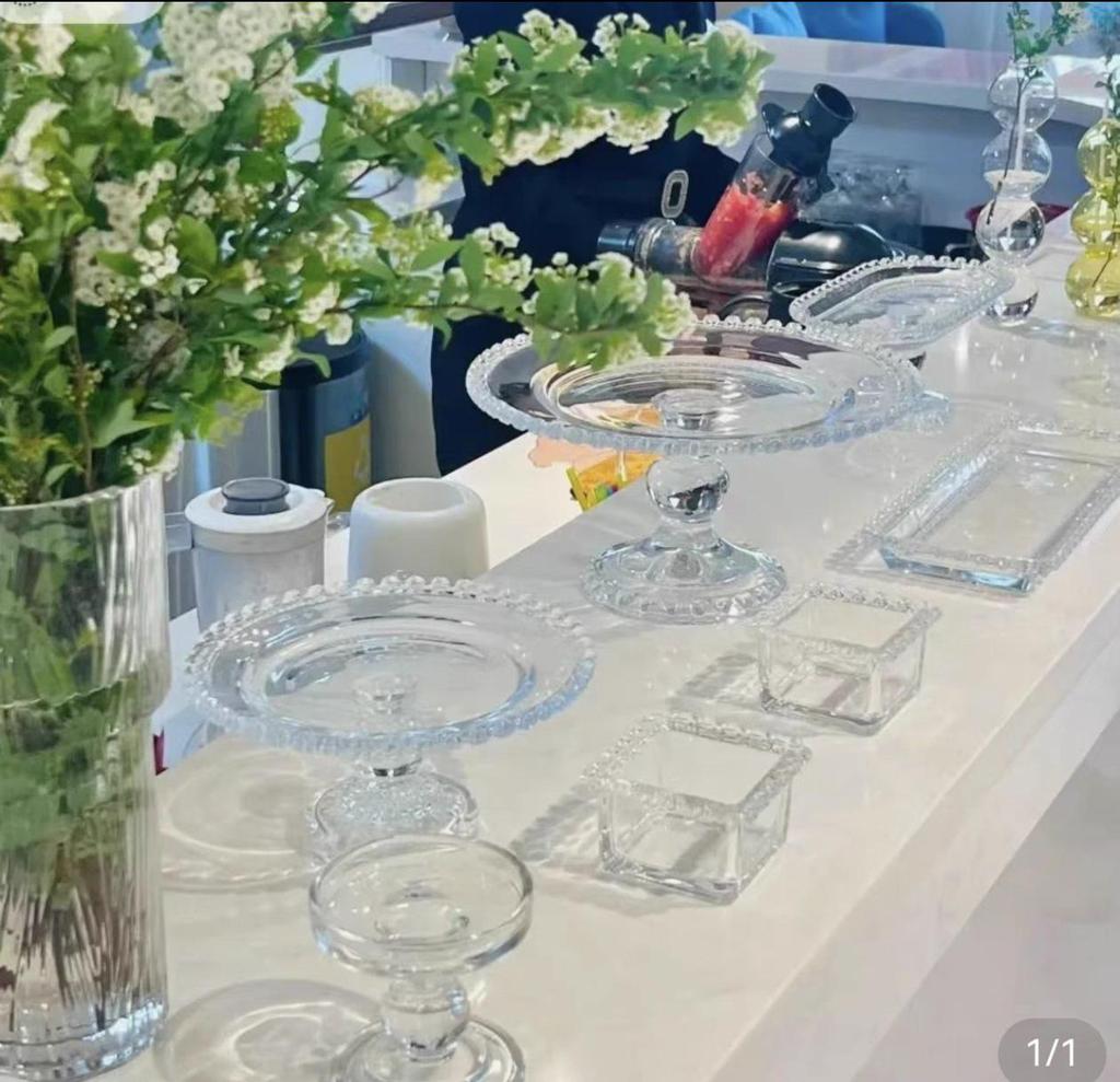 Blue Acrylic Dessert Table Display Stand for Tea Break & Birthday Ornaments