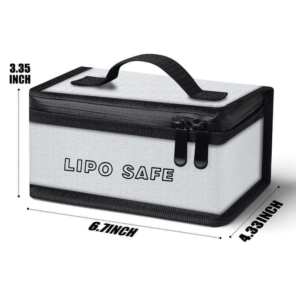 Double Zipper Battery Safe Guard Pouch Waterproof Battery Storage Box Fireproof Protection