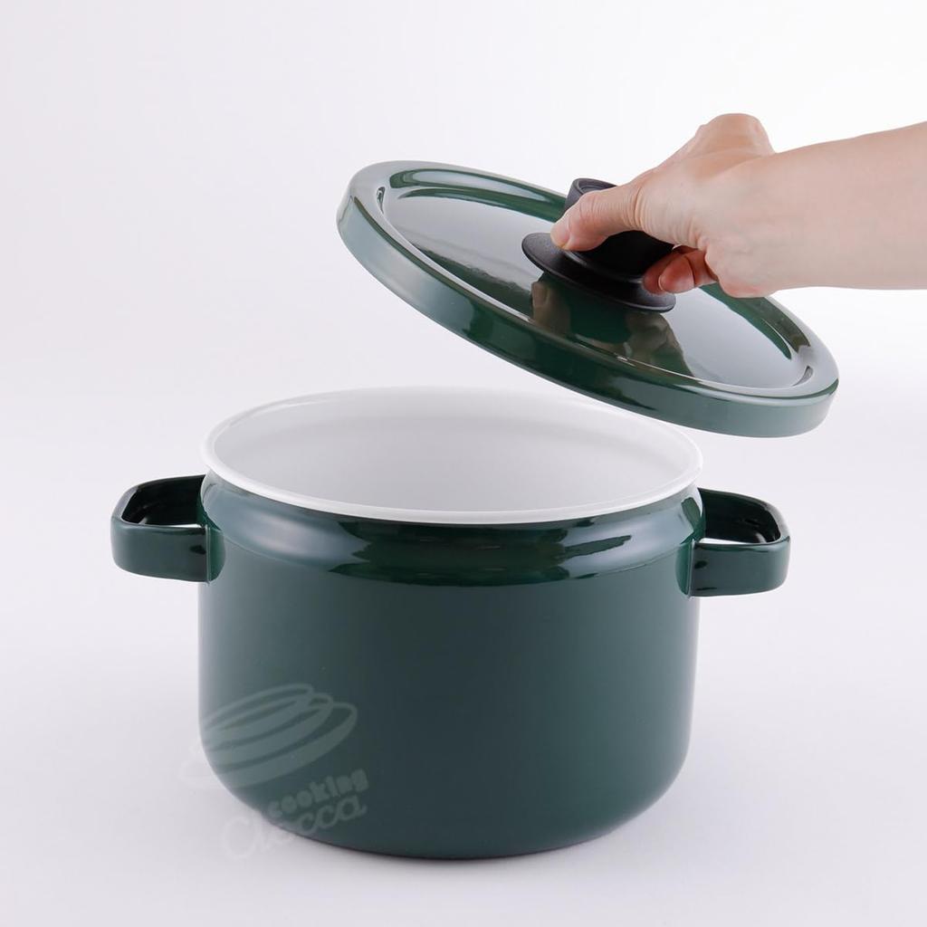 Fuji Enamel Deep Casserole, 22cm, Solid White, Induction Compatible, SD22DW.CW