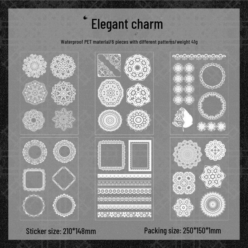 Yuezhen Retro Film Handbook Stickers: Enchanting, Waterproof PET Sticker Pack