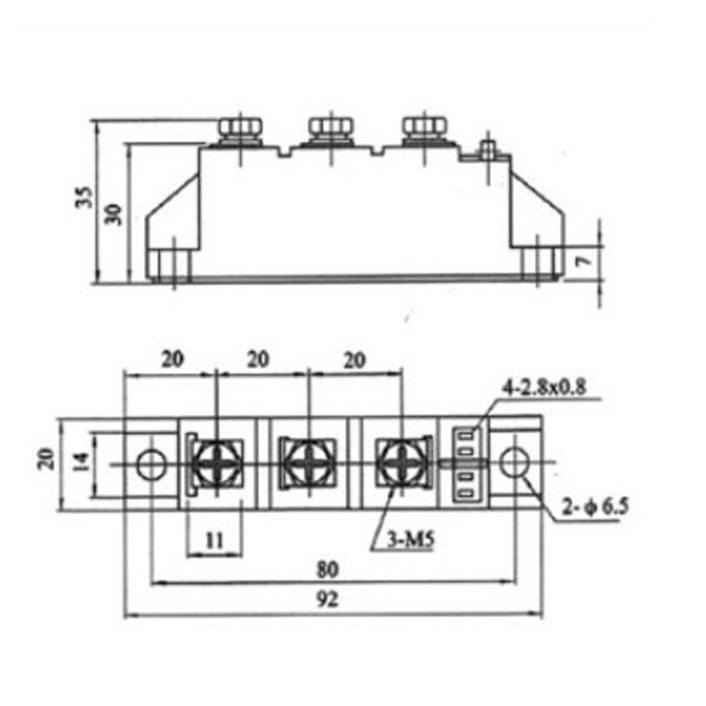 1600V Common Cathode Module MDK 70A Photovoltaic Diode Rectifier PV Anti Reflection Diode DC Power